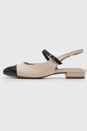 BEIRA RIO Scarpin Slingback Ponta Verniz Off-White