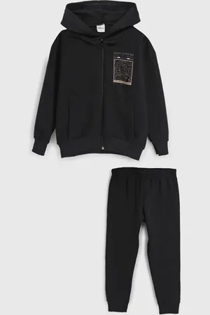 Elian Infantil - Conjunto 2pçs Manga Longa Blusa Com Capuz E Calça De Moletom