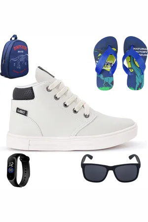 CALCADOS LGHT LIGHT Infantil - Tenis Botinha Meninos Casual Cano Alto Confortavel + Mochila Chinelo Oculos Relogio