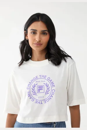 Fila Camiseta Cropped Reta Over Classics Off-White