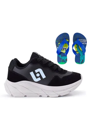 CALCADOS LGHT LIGHT Infantil - Tenis Meninos Jogger Escolar Casual Camurça + Chinelo