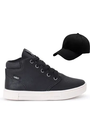 CALCADOS LGHT LIGHT Infantil - Tenis Botinha Meninos Casual Cano Alto Confortavel + Bone
