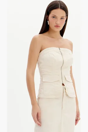 My Favorite Things Blusa Corset Sarja Com Bolsos