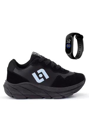 CALCADOS LGHT LIGHT Infantil - Tenis Meninos Jogger Escolar Casual Camurça + Relogio