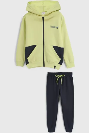 Elian Infantil - Conjunto 2pçs Manga Longa Blusa Com Capuz E Calça De Moletom