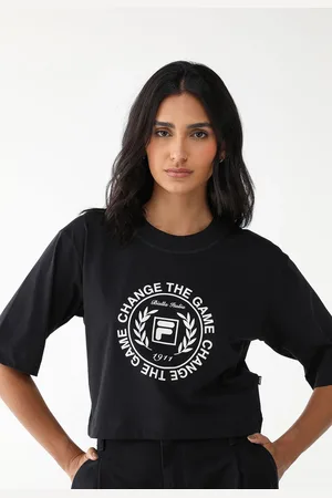 Fila Camiseta Cropped Reta Over Classics Preta