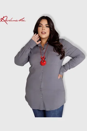 Revanche Camisa Lisa Com Bolso Frontal Curvy Feminina Caturaí