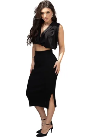 Cia do Vestido Saia Midi Tricot Modal