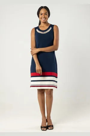 Pau a Pique Vestido Regata Listrado MARINHO - XL