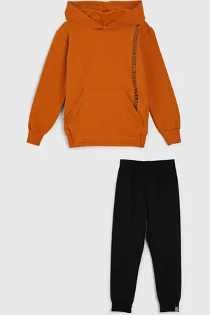 Elian Infantil - Conjunto 2pçs Manga Longa Blusa Com Capuz E Calça De Moletom