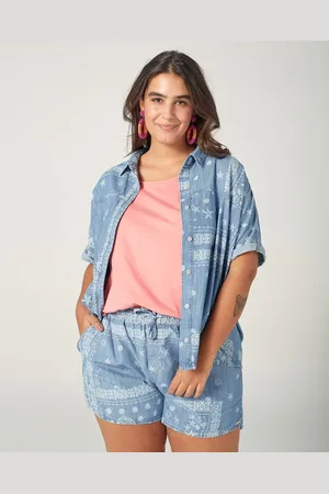 Malwee Camisa Oversized Jeans Plus