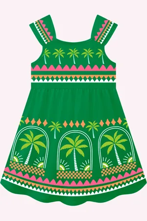 Nanai Infantil - Vestido Menina Palmeiras