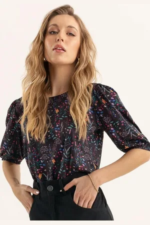 QUINTESS Blusa Com Mangas Bufantes