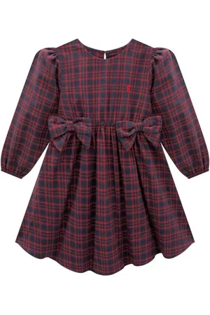 Onda Marinha Infantil - Vestido Xadrez em Flanela Feminino