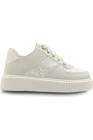 Footz Infantil - Tênis Casual Feminino Nilqi Meninas Juliette Com Glitter Off White