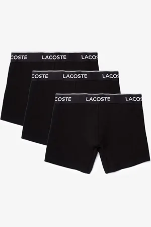 Lacoste Pack de três boxers masculina s em algodão com cós assinado