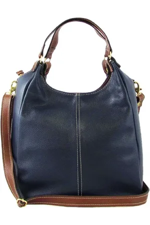 SN Couros Bolsa Áustria Azul/Caramelo