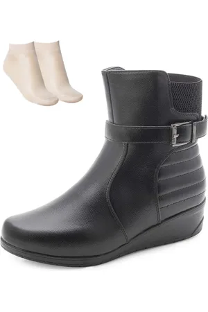 Pink Bota Anabela e Meia MC24-71105 Preto