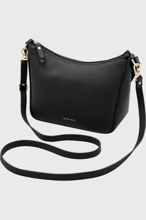 Mariart Bolsa Transversal de Couro Macaúba Preta