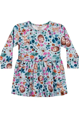 Elian Infantil - Vestido Menina Manga Longa Natureza