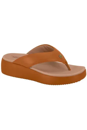Nanda Manu Tamanco Papete Chinelo Conforto Leve Ortopédico Camel
