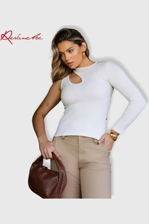 Revanche Blusa Uma Manga Só Com Decote Feminina Soleura
