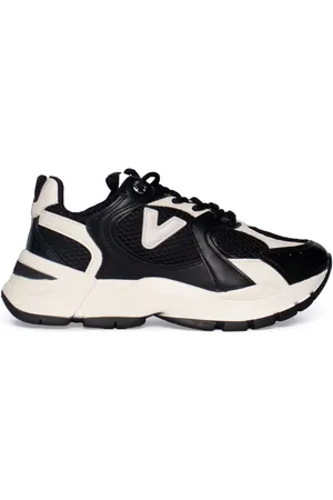VIA MARTE Tênis Feminino Casual Napa com Tela Preto/Off White