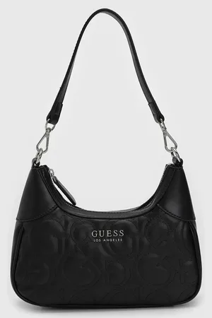 Guess Bolsa Tiracolo Monograma Alça Dupla Preta
