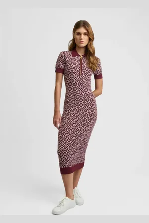 Michael Kors Vestido Midi Mk Logo Jf482o5fjl642