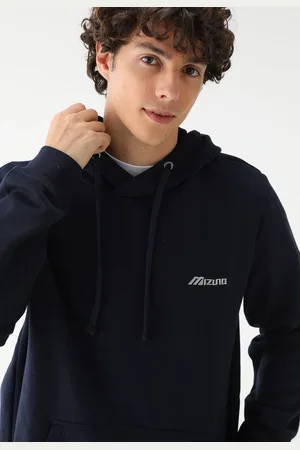 Mizuno Blusa de Moletom Flanelada Fechada Com Capuz Azul-Marinho