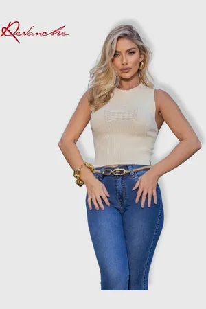 Revanche Cropped de tricot com detalhes feminina Tamanho Único Cairu