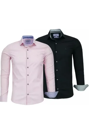 Amil Kit 2 Camisas Manga Longa Algodão/Elastano Luxo 1808 BB e Preto