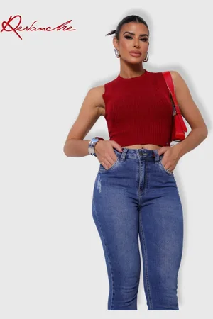 Revanche Cropped de tricot com detalhes feminina Tamanho Único Cairu