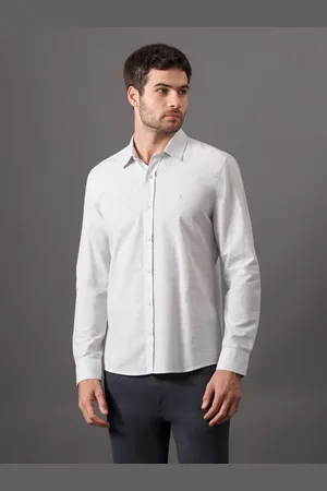 Calvin Klein Camisa Masculina Regular Manga Longa - Mescla