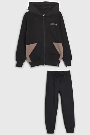 Elian Infantil - Conjunto 2pçs Manga Longa Blusa Com Capuz E Calça De Moletom