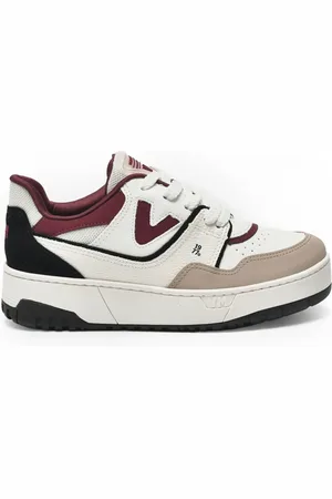 VIA MARTE Tênis Feminino Casual com Recortes Off White/Bordô