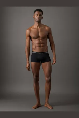 Calvin Klein Kit 4 Underwear Trunk Classic Cintura Baixa Com Elastano Elástico Cueca Calvin Klein