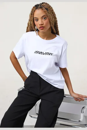 John John T-shirt Label Branca