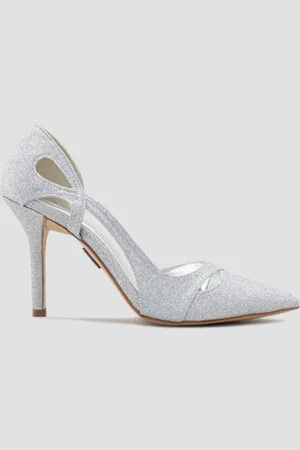CHIBINSKI Scarpin Recorte Lateral Salto Fino 10cm Glitter CBK