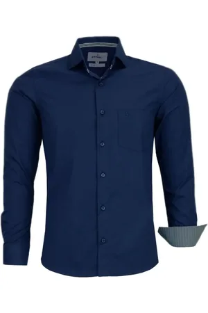 Amil Camisa Manga Longa Slim Algodão Marinho 1753