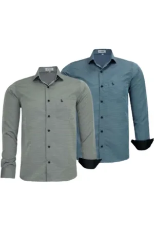 Amil Kit 2 Camisas Manga Longa Poliéster Comfort 1853 e Cinza