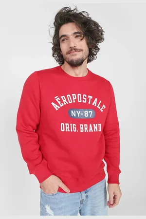Aeropostale Blusa de Moletom Flanelada Fechada Logo