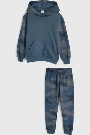 Elian Infantil - Conjunto 2pçs Manga Longa Blusa Com Capuz E Calça De Moletom