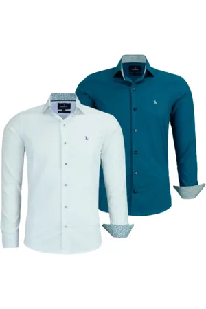Amil Kit 2 Camisas Manga Longa Algodão Slim 1752 Petróleo e