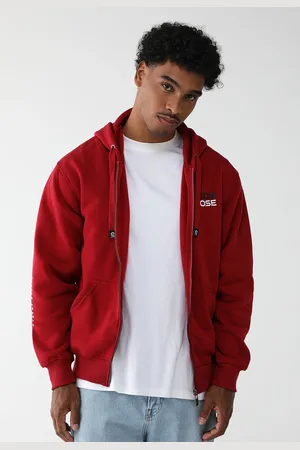 Red Nose Blusa de Moletom Aberta Com Capuz Logo Vermelha