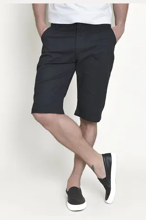 Lemier Jeans Bermuda Slim Sarja Lemier Collection com Bolso-Faca Color