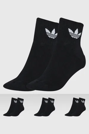 adidas Kit 3pçs Meia Cano Médio Trefoil Mid Ankle