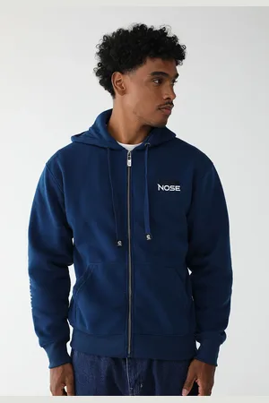 Red Nose Blusa de Moletom Aberta Com Capuz Logo Azul