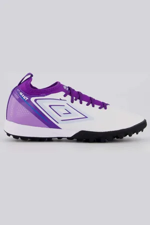 Umbro Chuteira Adamant Top Speed Club Society Branca e Roxa