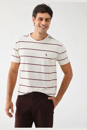 Reserva Camiseta Linho Reta Listrada Off-White